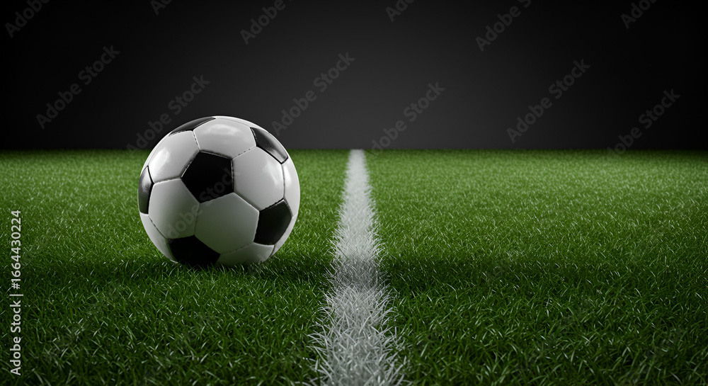 Fototapeta premium soccer ball on grass