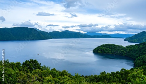 Lake view from a mountaintop