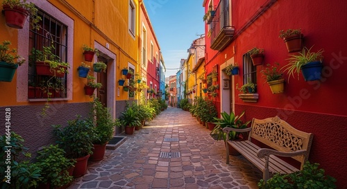 Fototapeta Naklejka Na Ścianę i Meble -  Colorful Mexican street market vibrant culture travel tourism destination art