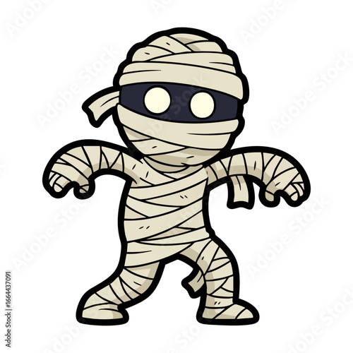 Egyptian mummy flat illustration, cartoon illustration