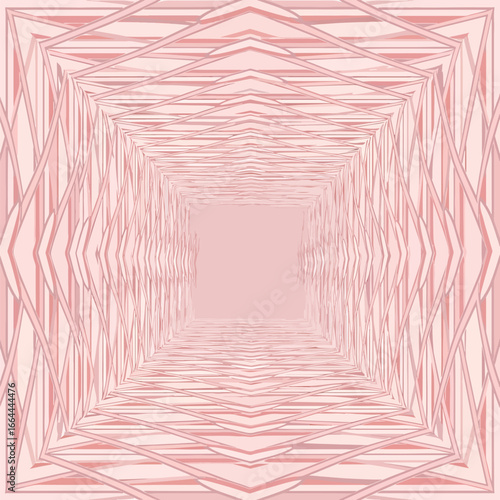 Seamless Pattern, Geometric tunnel perspective with converging lines and soft pastel color palette Stock royalty free