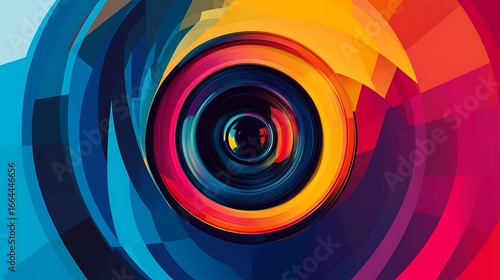 Abstract concentric circles, vibrant colors