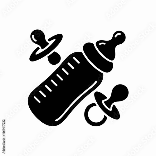 Baby Bottle and Pacifiers Icon Illustration