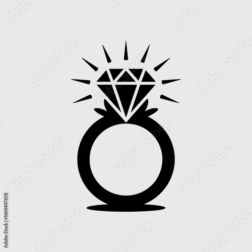 Elegant Diamond Ring Icon Design