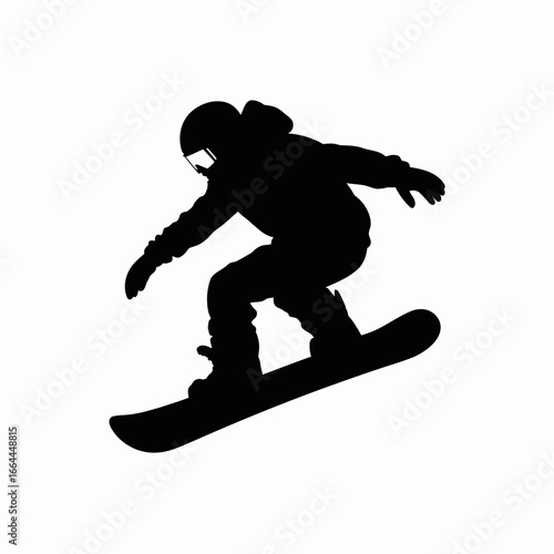 Snowboarder in Action Silhouette