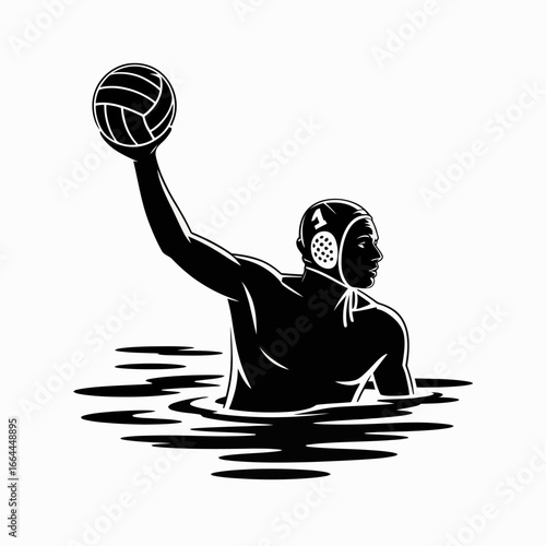 Water Polo Player Silhouette in Action