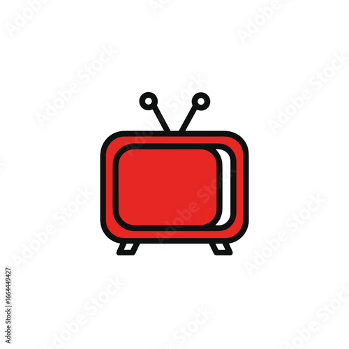 Simple and bold illustration of a classic retro television.