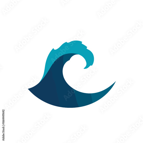 A stylized wave cresting.