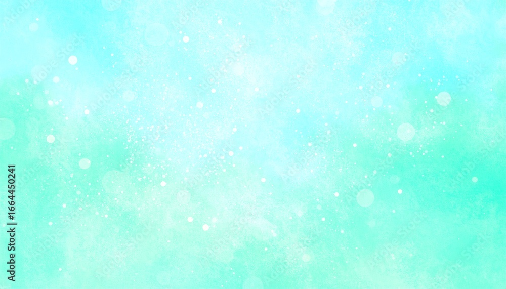 Fototapeta premium Ethereal Turquoise Watercolor Texture with Bokeh and Splatter Effects