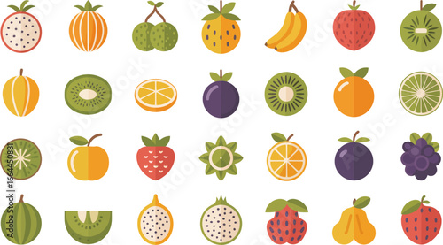 Vibrant collection of assorted fresh fruits and berries, bursting with color and natural goodness.