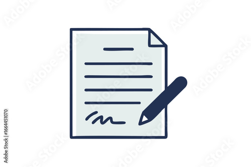 Handwritten signature on a document with a red pencil and lines