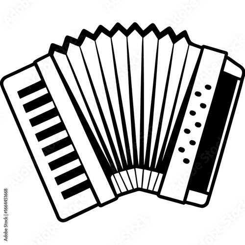 Accordion Instrument Line Art Vector