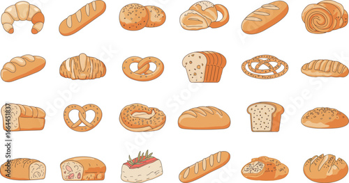 A delightful assortment of freshly baked bread and pastries, showcasing variety and deliciousness.