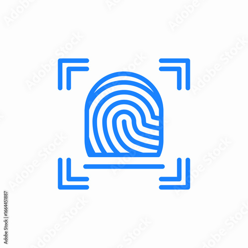 fingerprint scanning biometric identification by fingerprint icon sign vector