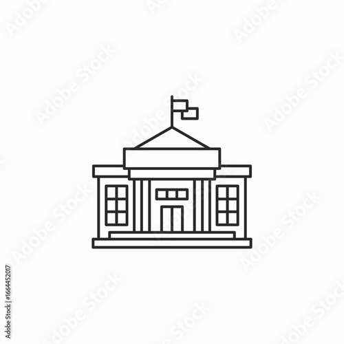 government building icon sign vector