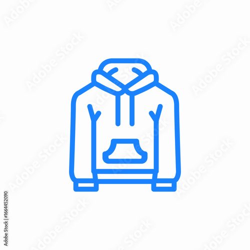 hoodie with hood and kangaroo pocket icon sign vector