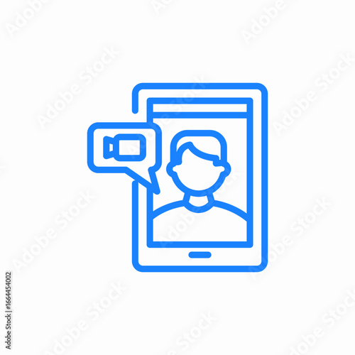 video call video conference on a smartphone icon sign vector