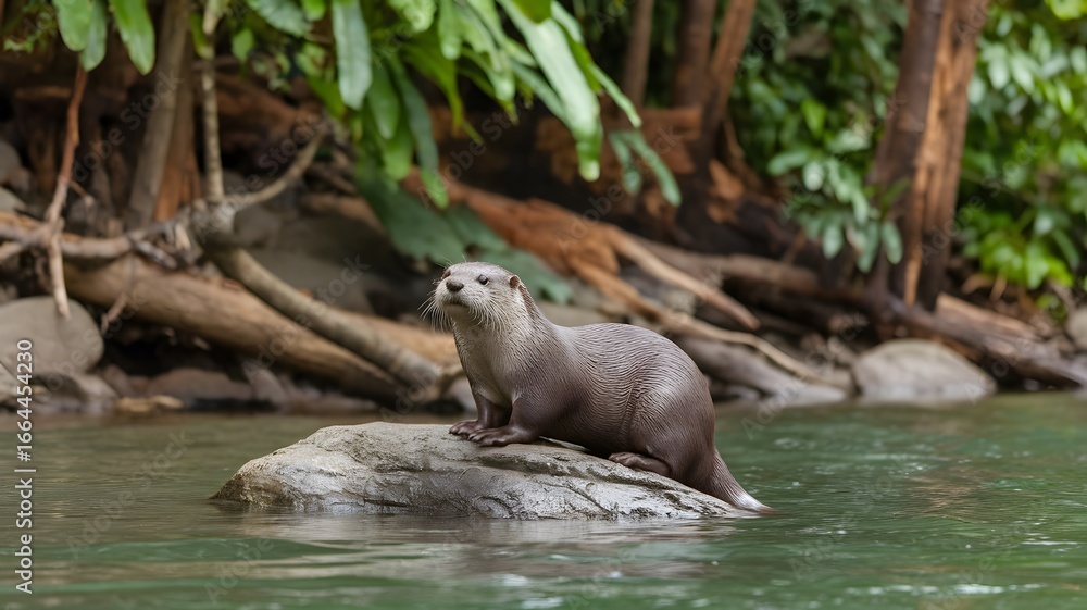 Obraz premium An otter in a river