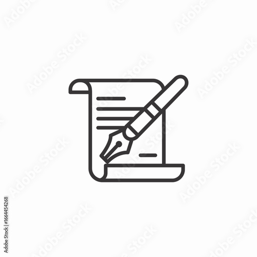 writing scroll icon sign vector