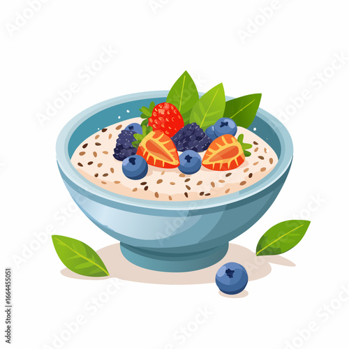 Bowl Of Oatmeal With Berries