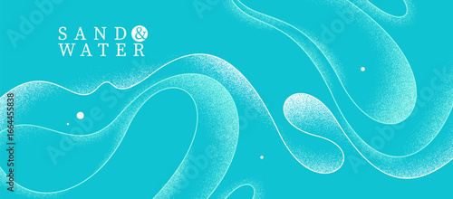 Curvy relaxing lines vector abstract background, creative concept of sea and ocean waves on a shore, calming shapes of waves over the sand wallpaper.