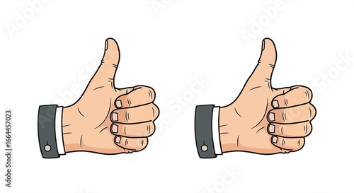 Two thumbs up gesture conveying approval and agreement, perfect for business success and positive feedback