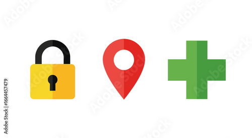 Secure your location with a medical plus sign for a safe and healthy journey