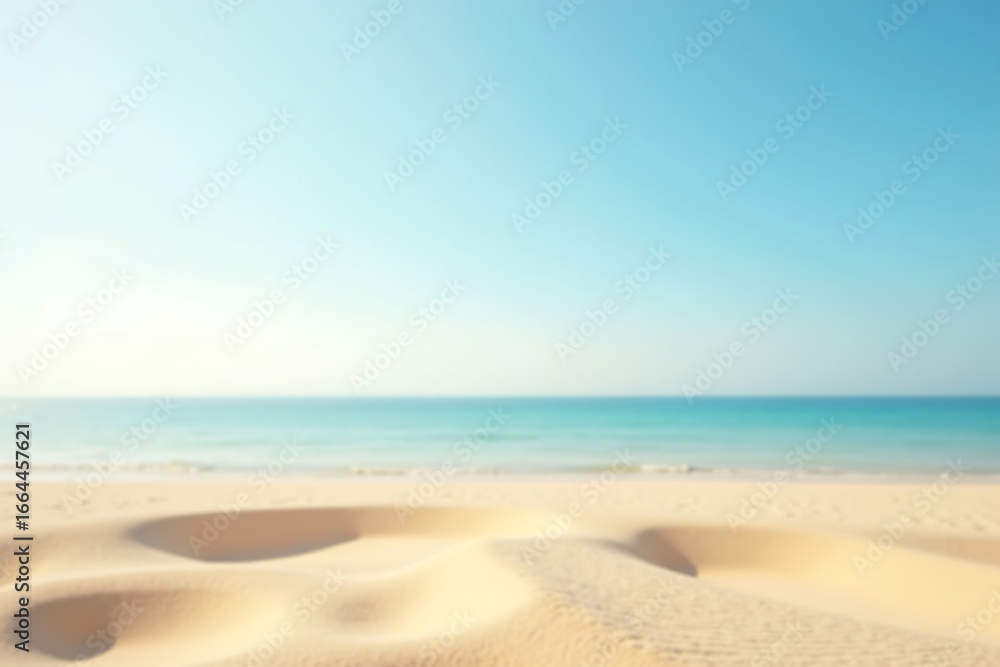 Fototapeta premium Beautiful beach sand sea ocean blue sky vacation travel destination summer holiday relaxation landscape scenic