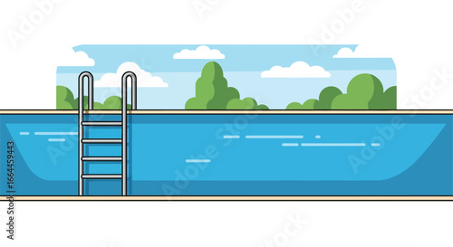 Swimming Pool with Ladder and Scenic View