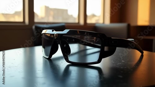 glasses on a table