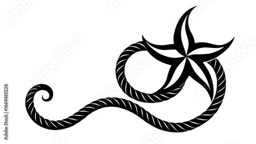 Vector art of nautical star and rope knot