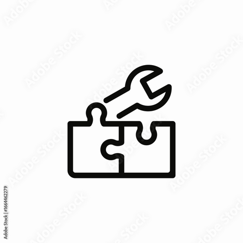 fixing puzzle icon sign vector