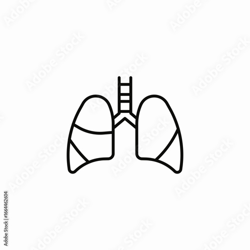healthy lungs icon sign vector