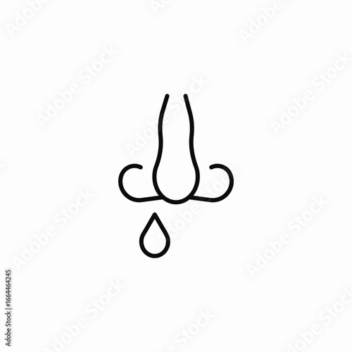 runny nose symptom icon sign vector