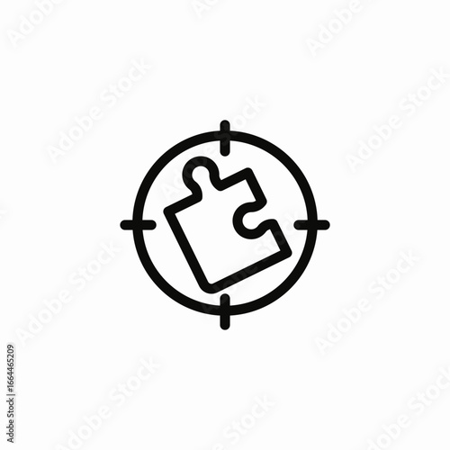 targeted puzzle icon sign vector