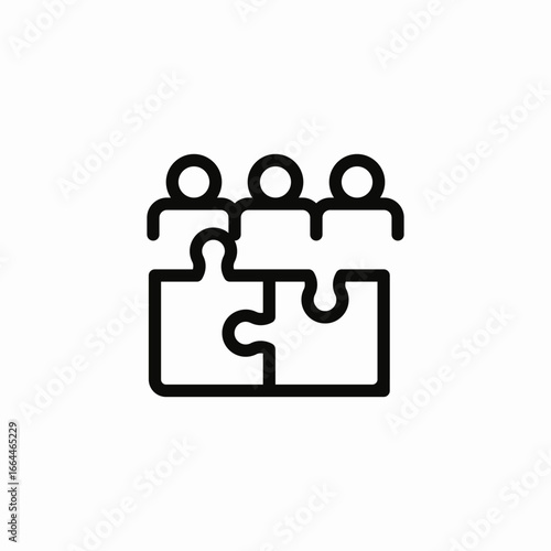 team puzzle icon sign vector