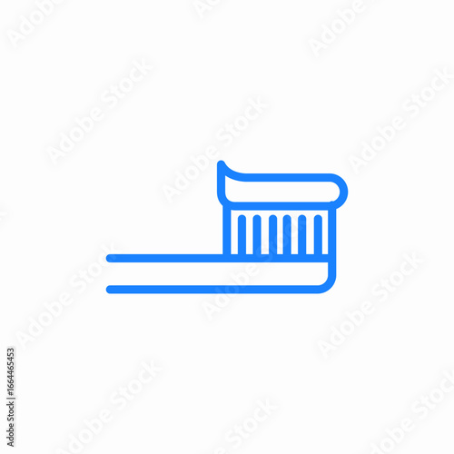 toothbrush with toothpaste icon sign vector