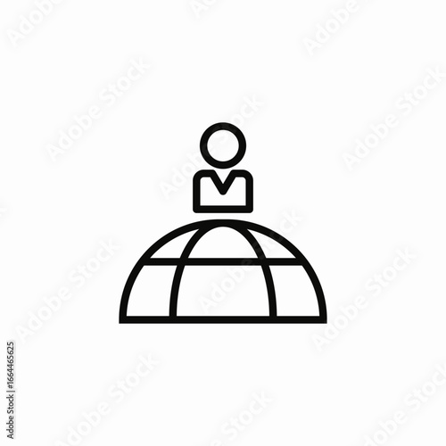 user globe icon sign vector