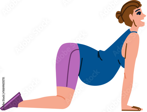 Pregnant woman doing yoga exercise at home