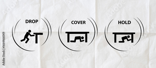 Fotografie drop cover hold text information sign