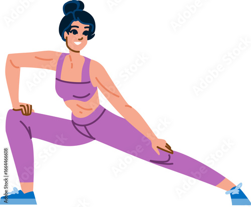 Young woman performing leg stretches before exercising