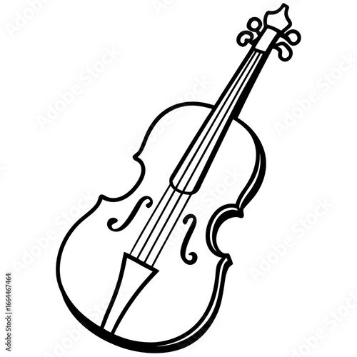 Elegant Cello Silhouette Vector Art
