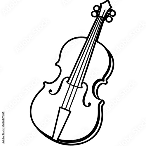 Elegant Cello Silhouette Vector Art