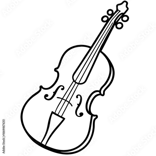 Elegant Cello Silhouette Vector Art