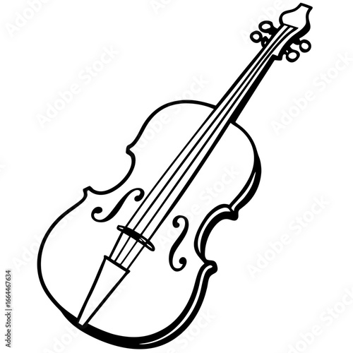 Elegant Cello Silhouette Vector Art