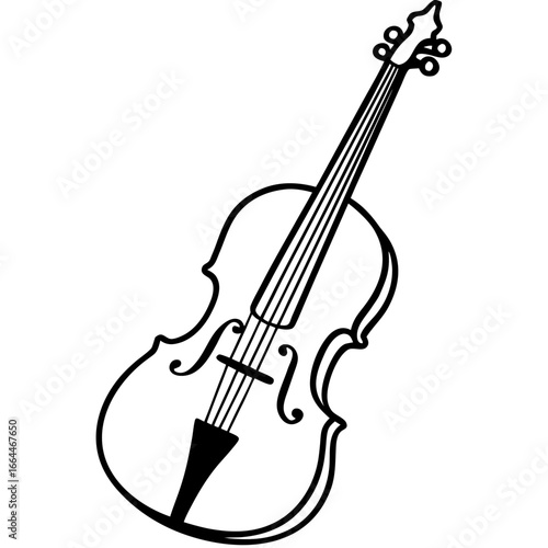 Elegant Cello Silhouette Vector Art