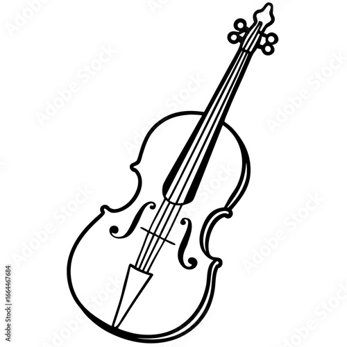Elegant Cello Silhouette Vector Art