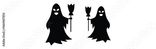 halloween icon silhouette vector on tranparent background