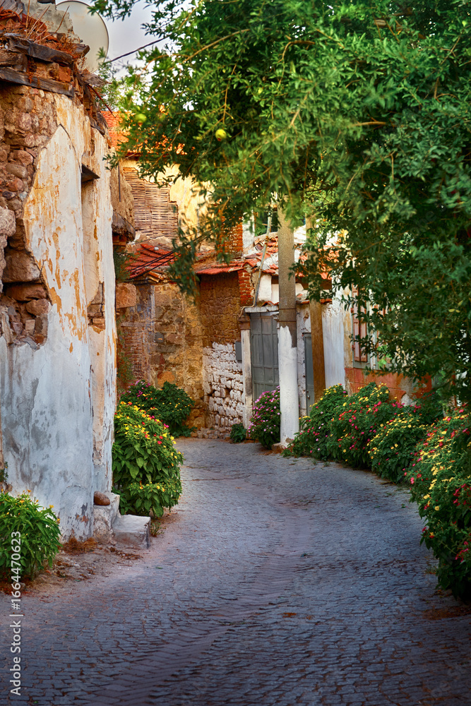 Fototapeta premium Streets with old houses in Bergama