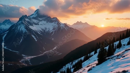 sunset in the mountains